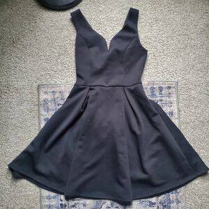 Francescas Classic Black V-Neck Fit & Flare Dress